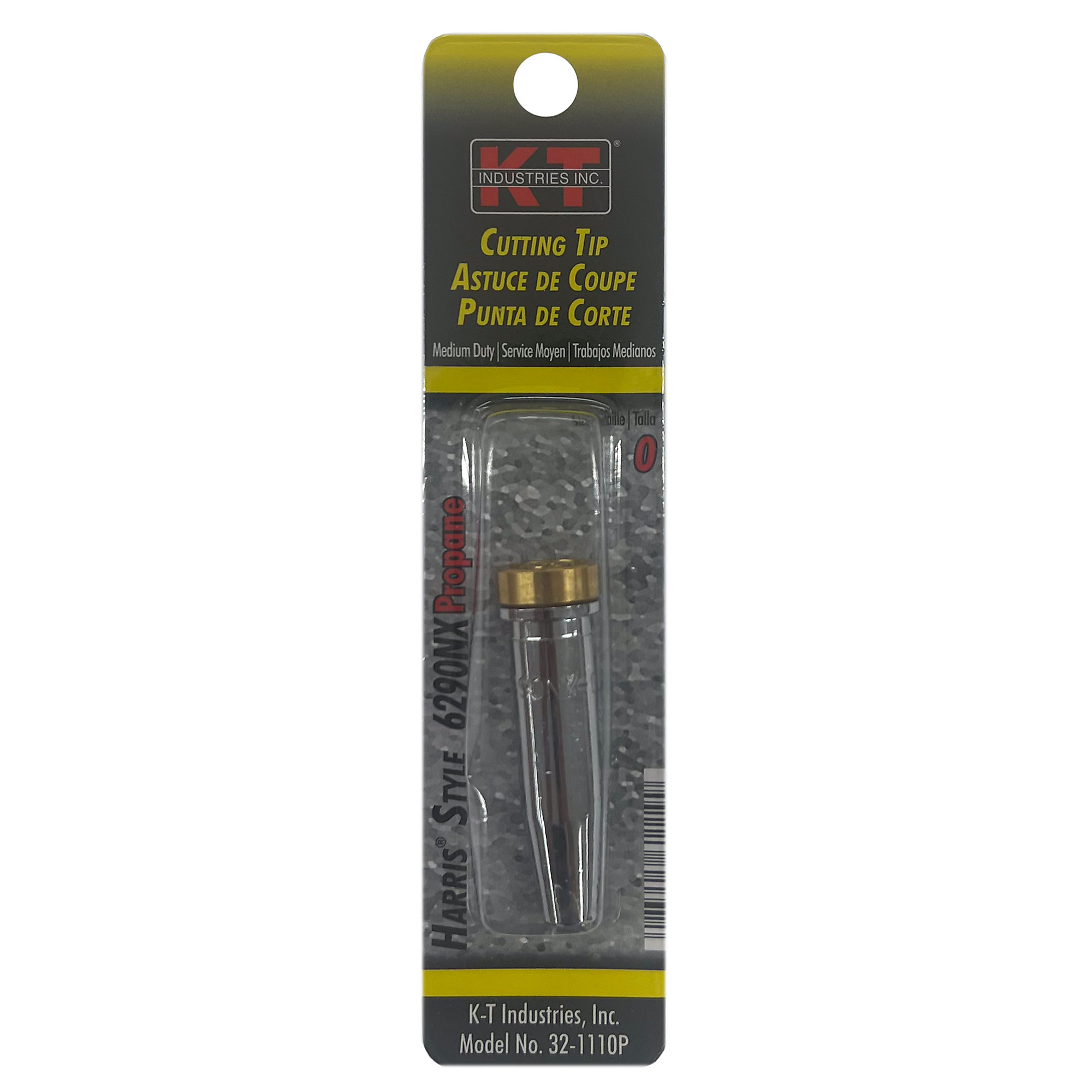 K-T Industries Harris Propane Cutting Tip — Size 0, Copper and Brass, Model# 32-1110P